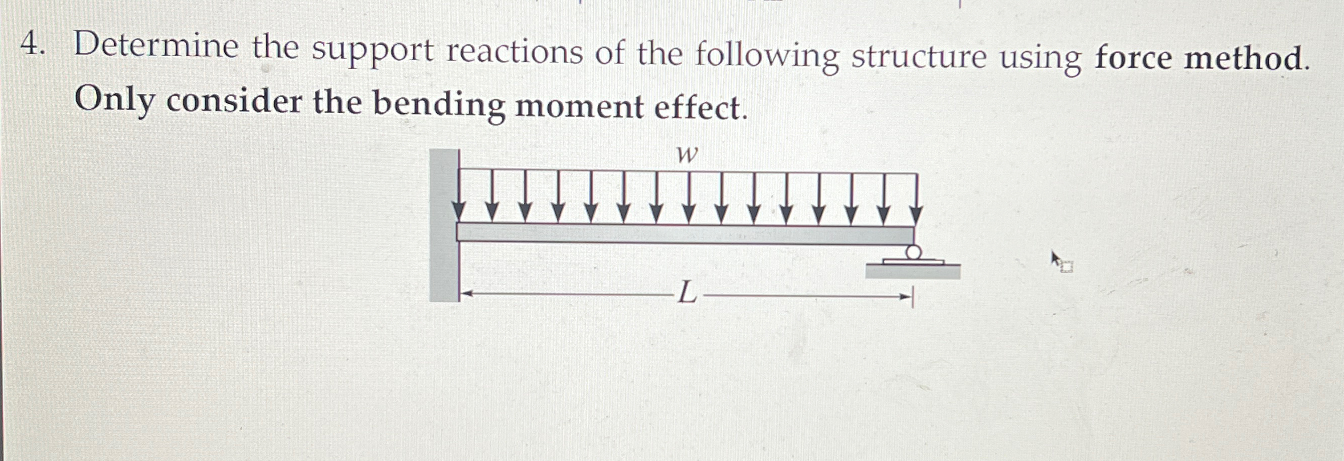 Determine the support reactions of the following