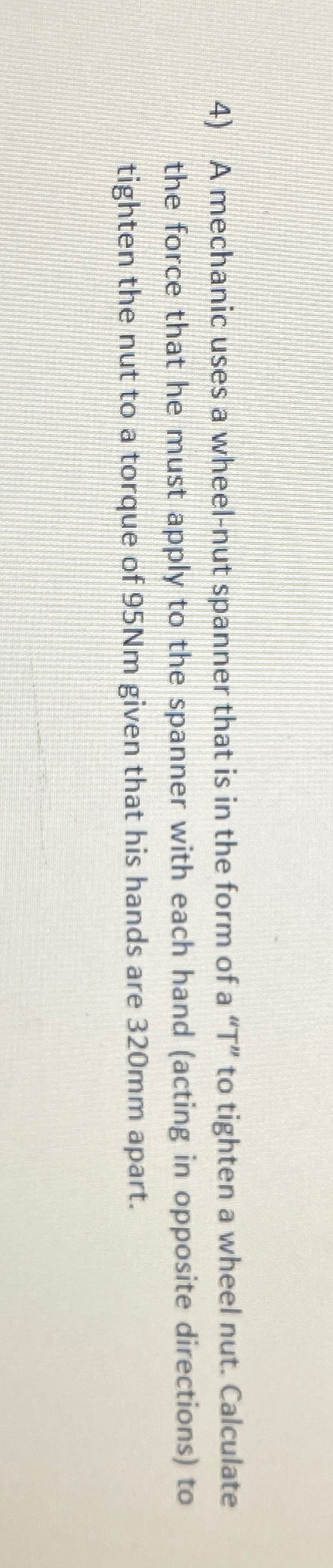 A mechanic uses a wheel - nut spanner that is in