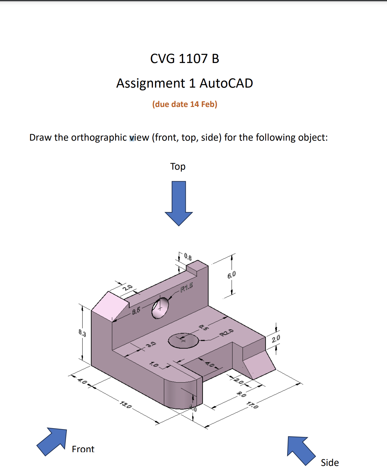 CVG 1 1 0 7 B Assignment 1 AutoCAD ( due date 1 4