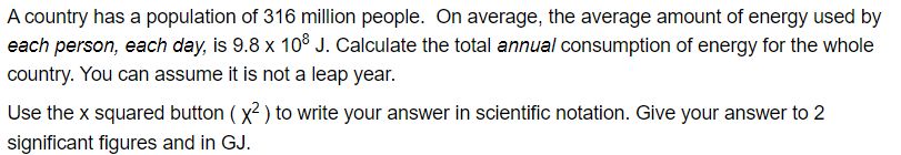 A country has a population of 3 1 6 million