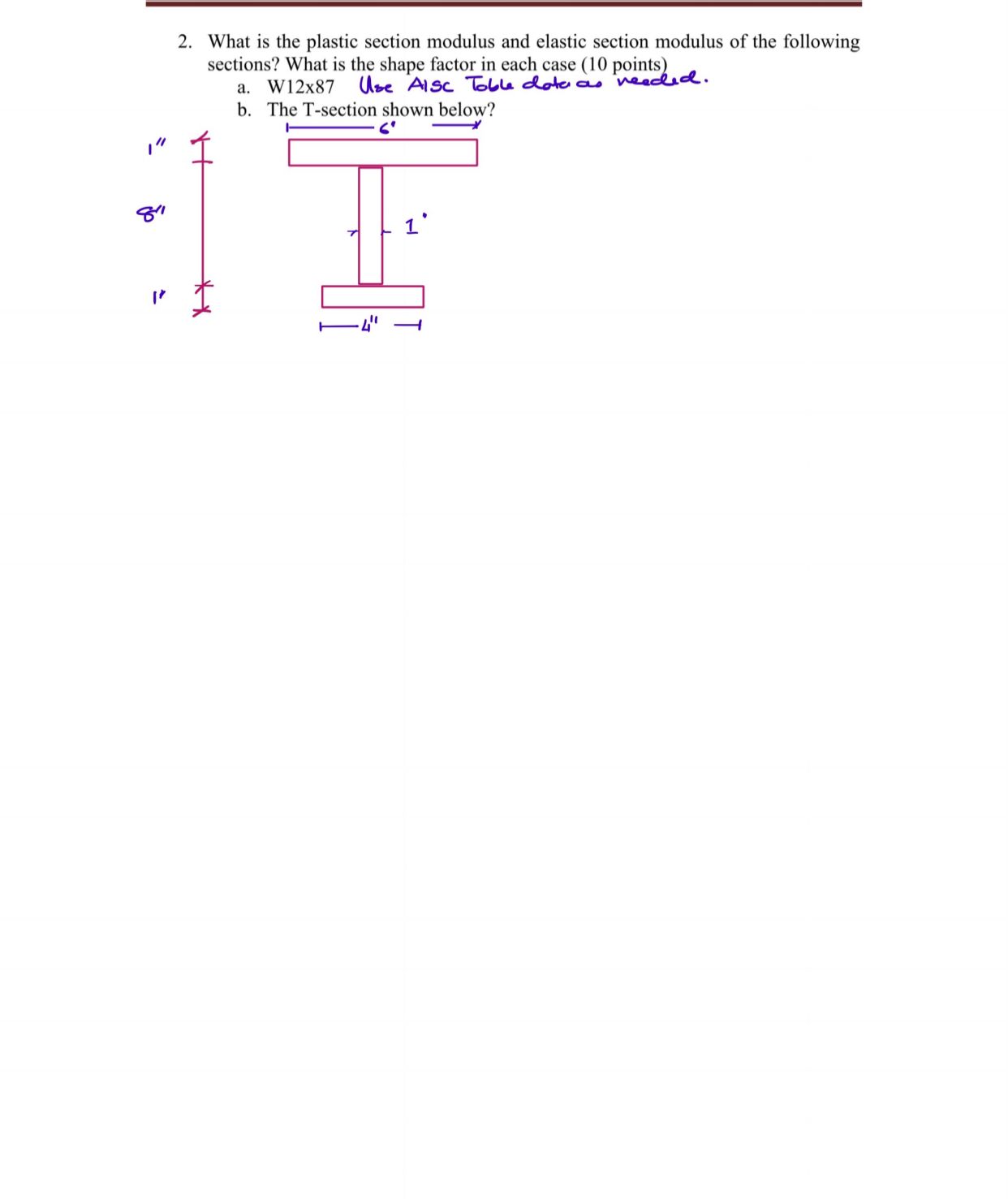 What is the plastic section modulus and elastic
