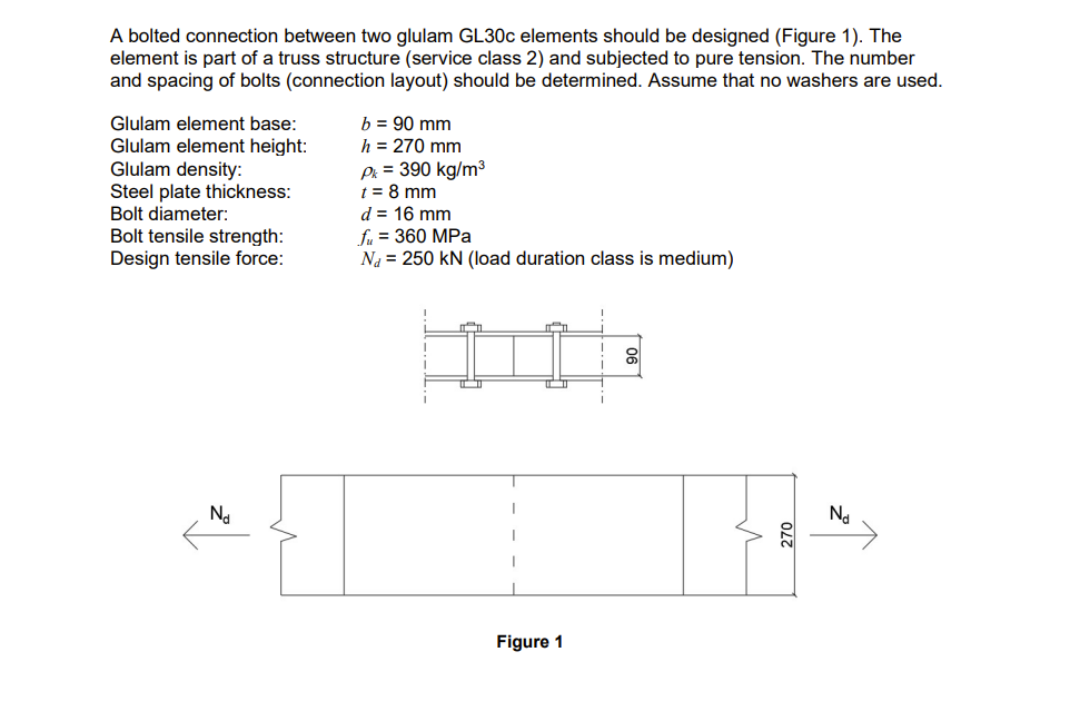 Timber design: A bolted connection between two