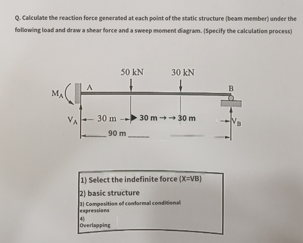 Q . Calculate the reaction force generated at
