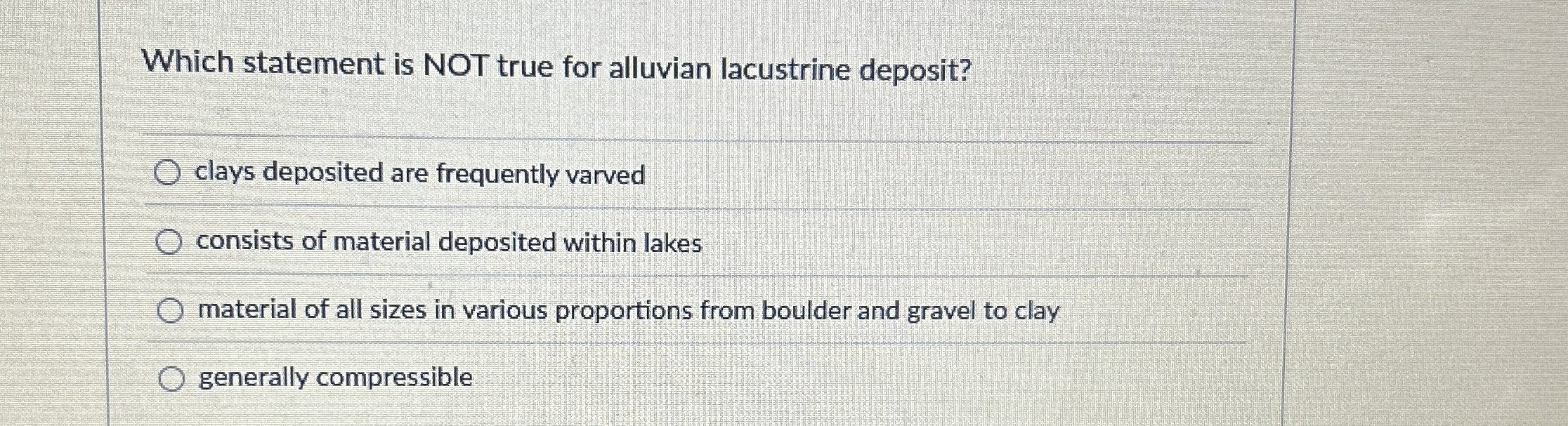 Which statement is NOT true for alluvian