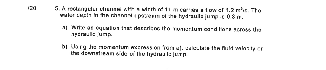 1 2 0 5 . A rectangular channel with a width of 1