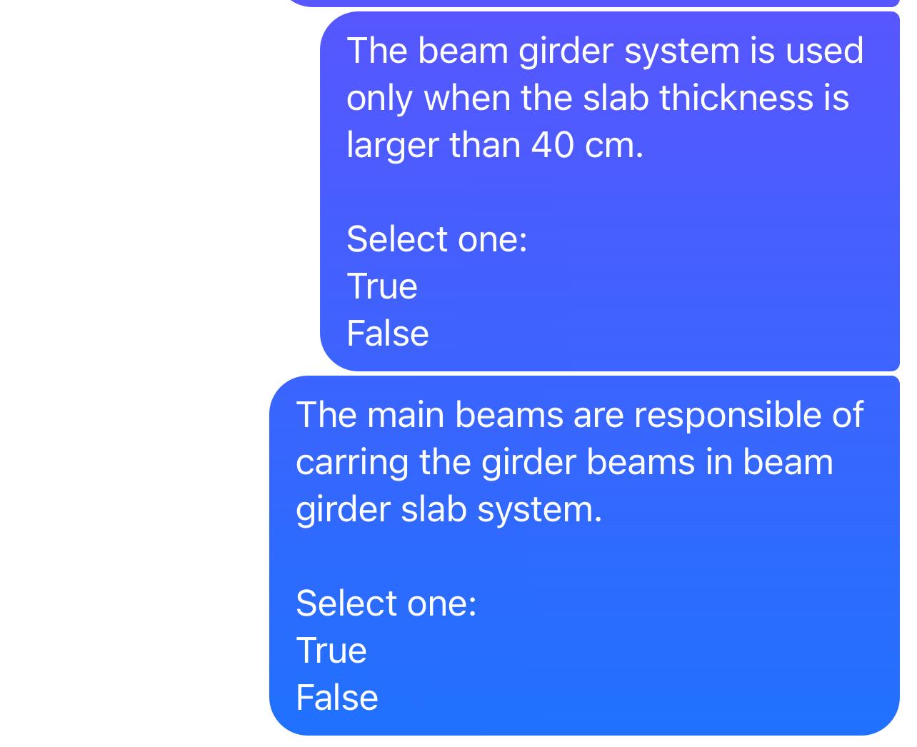 The beam girder system is used only when the slab