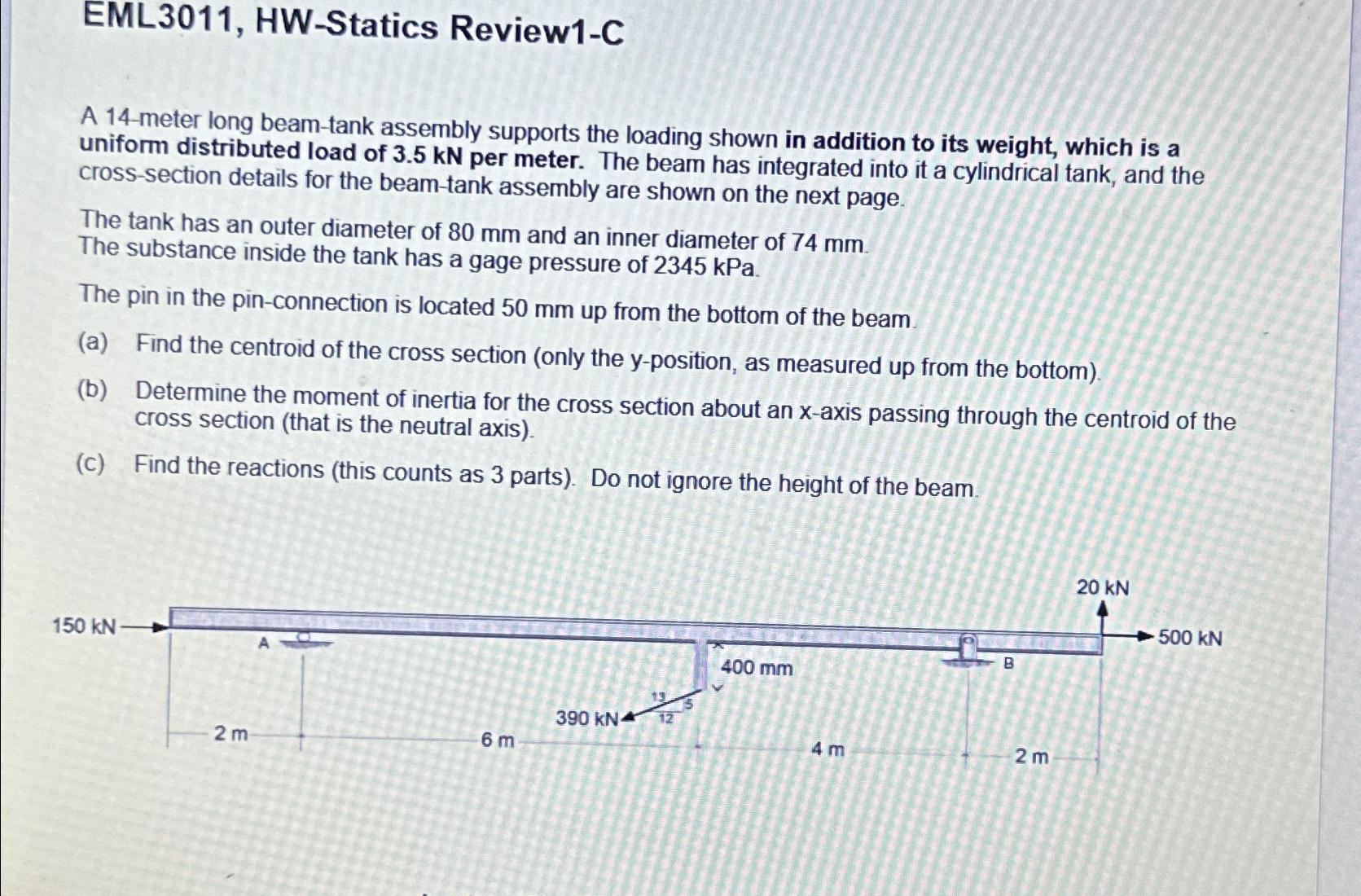 EML3011, HW-Statics Review1-C\ A 14-meter long