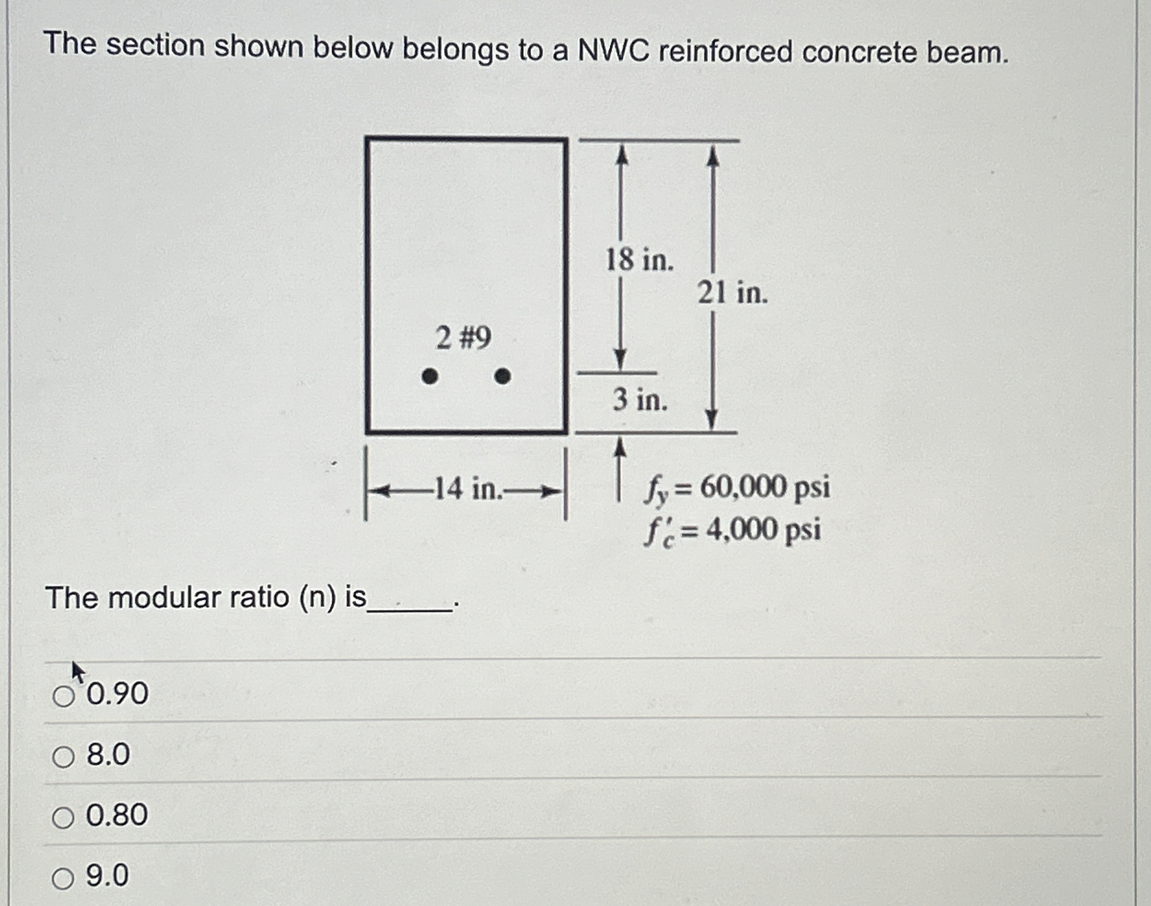 The section shown below belongs to a NWC