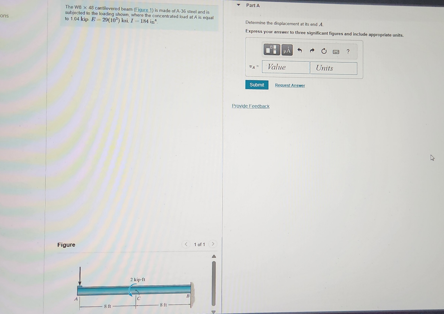 The W 8 4 8 cantilevered beam ( Figure 1 ) is