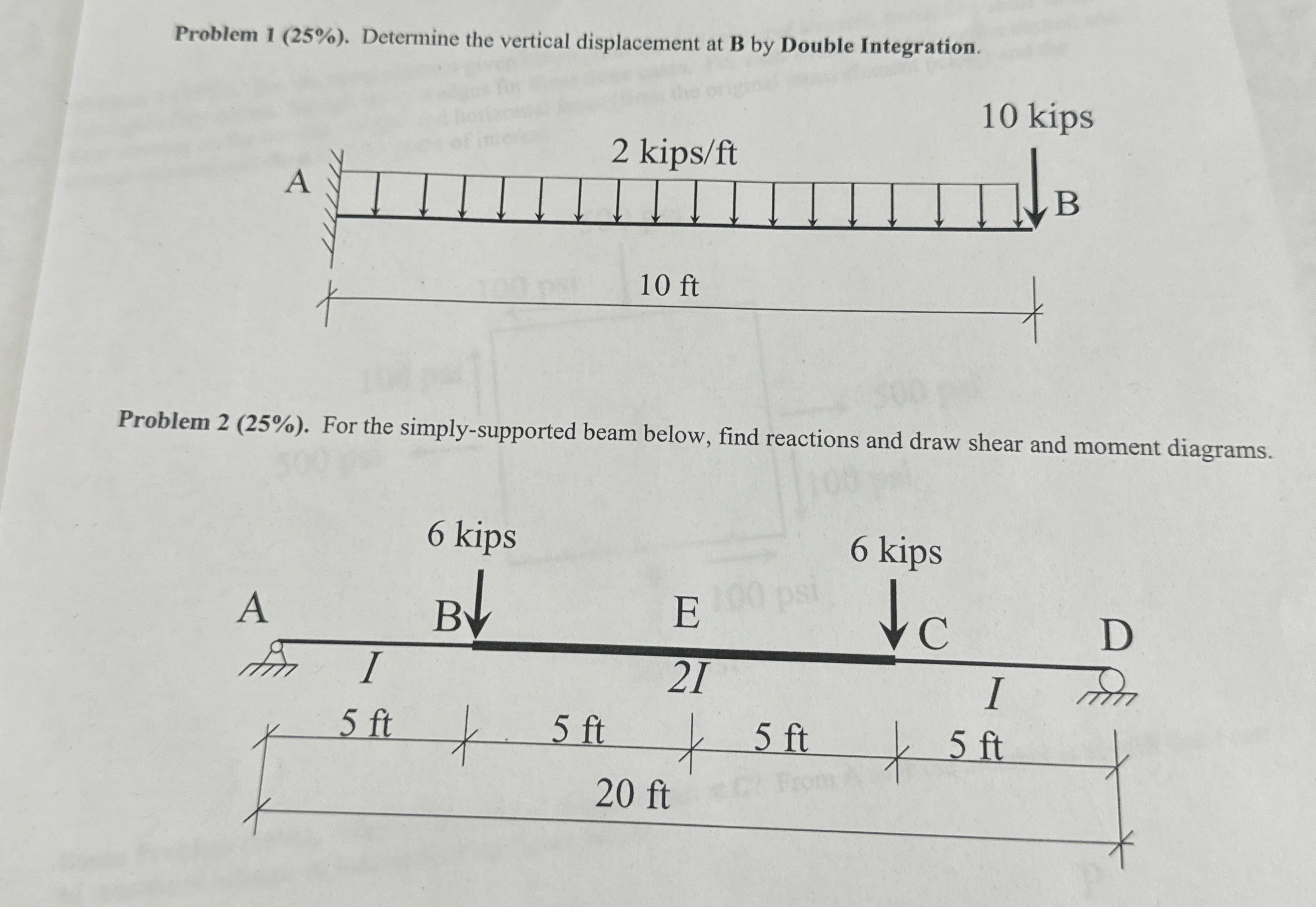 How to solve Problem 1 ( 2 5 % ) . Determine the