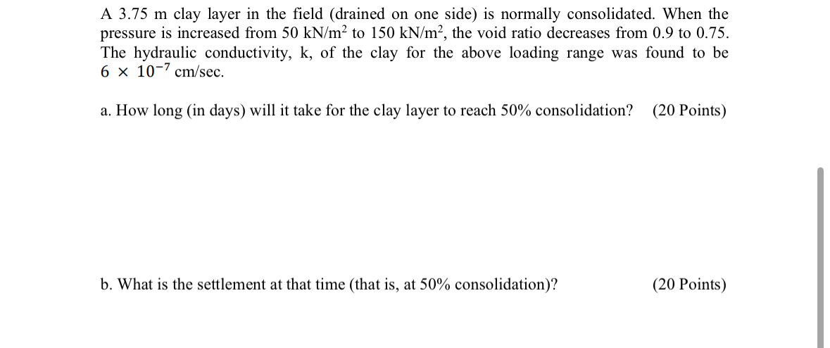 A 3 . 7 5 m clay layer in the field ( drained on
