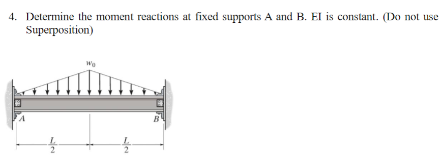 Determine the moment reactions at fixed supports