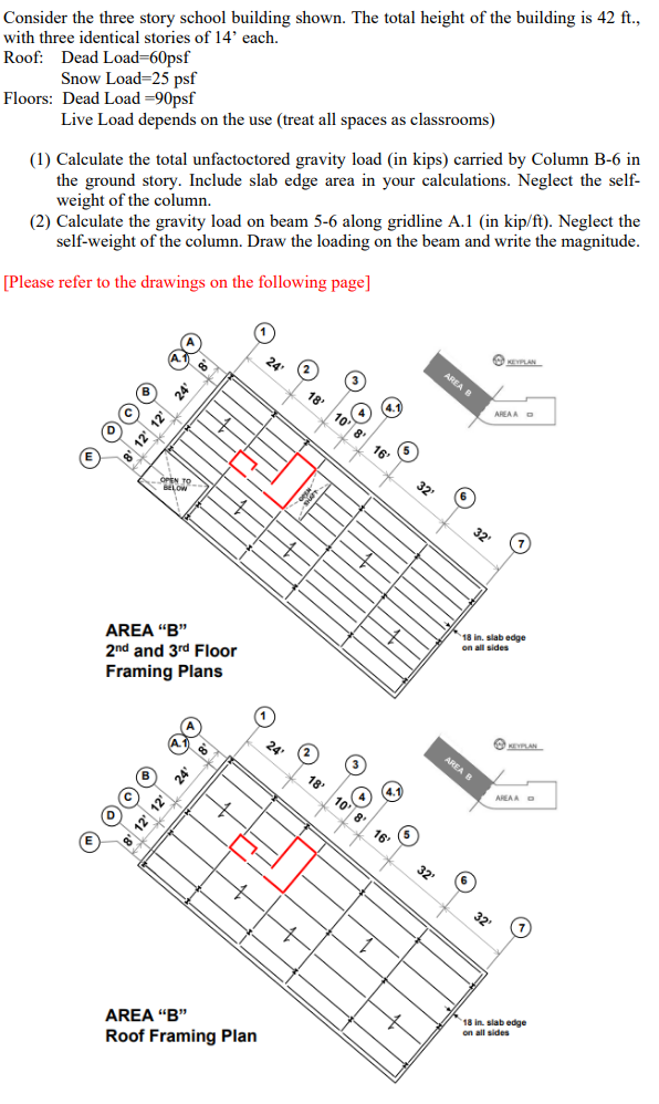 Consider the three story school building shown.