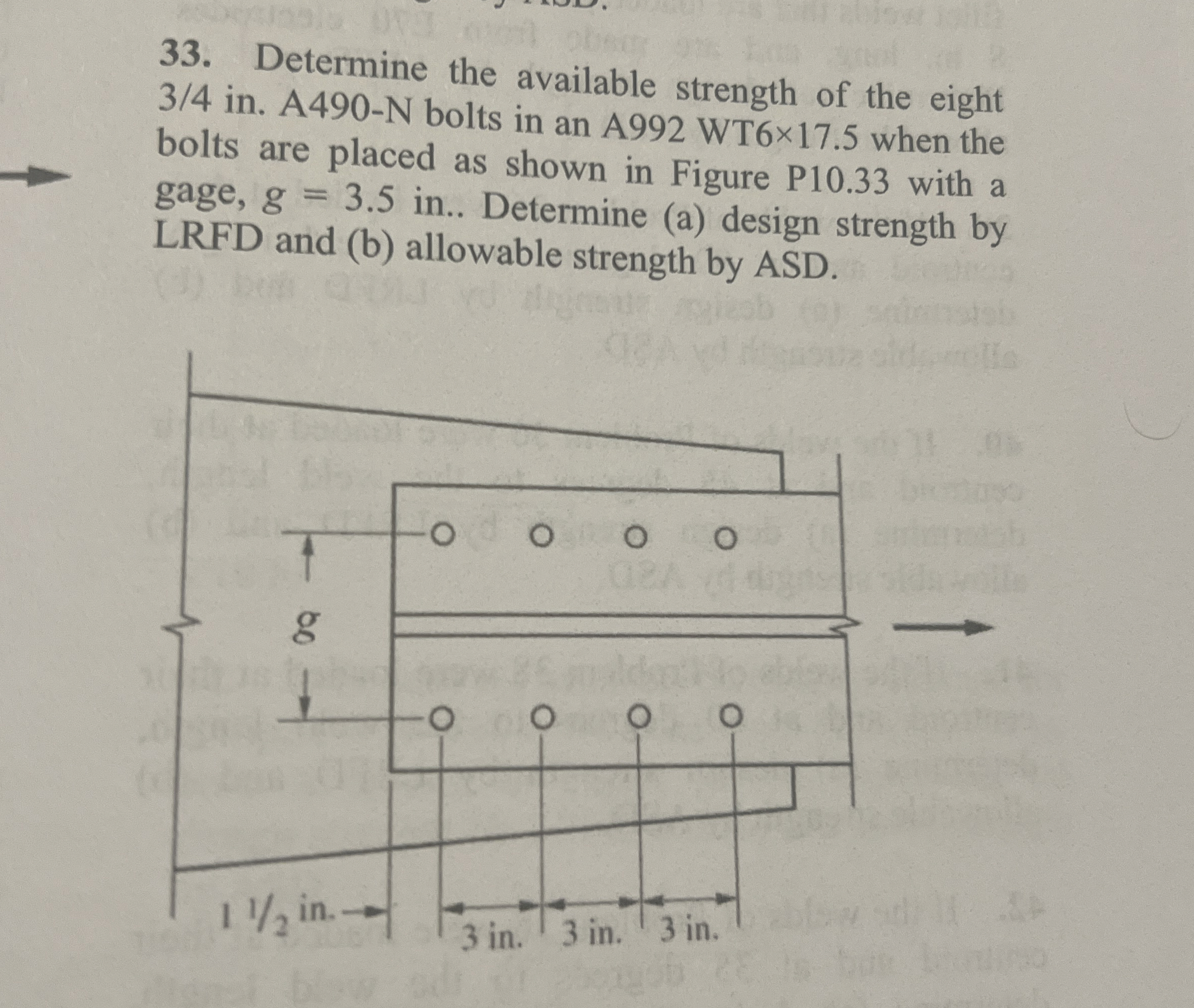 Determine the available strength of the eight 3 4