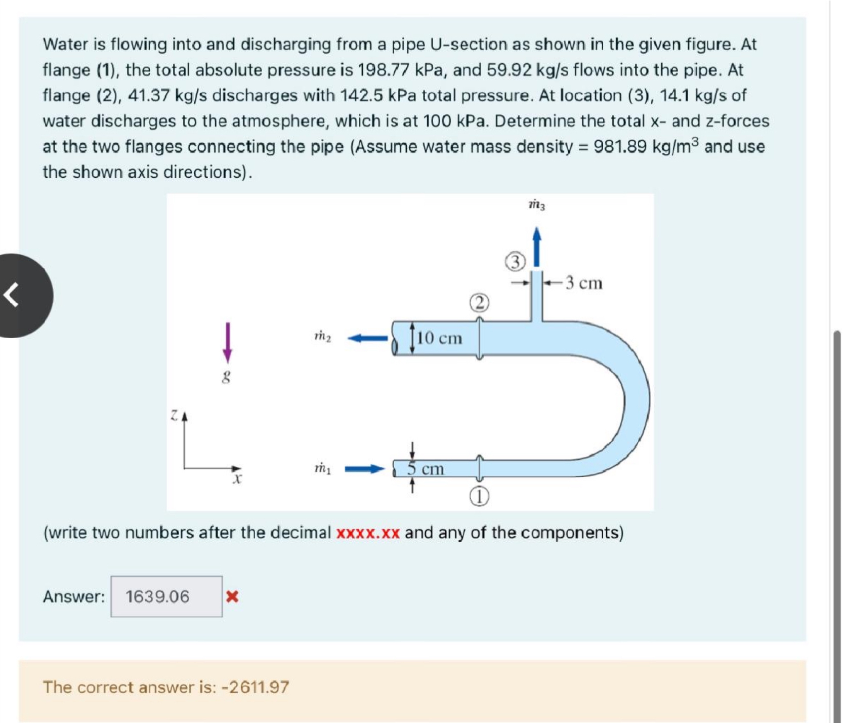 Water is flowing into and discharging from a pipe