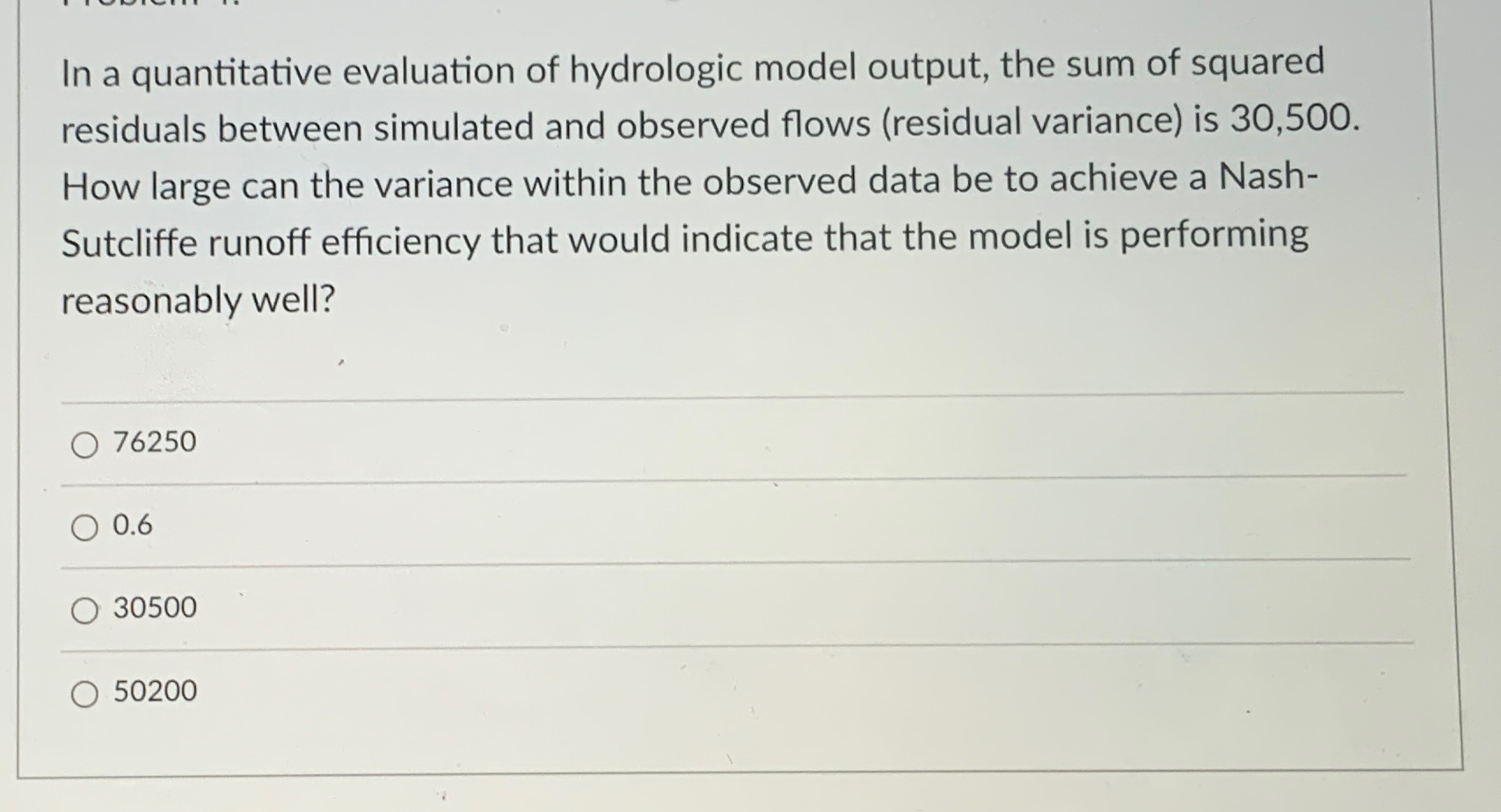 In a quantitative evaluation of hydrologic model