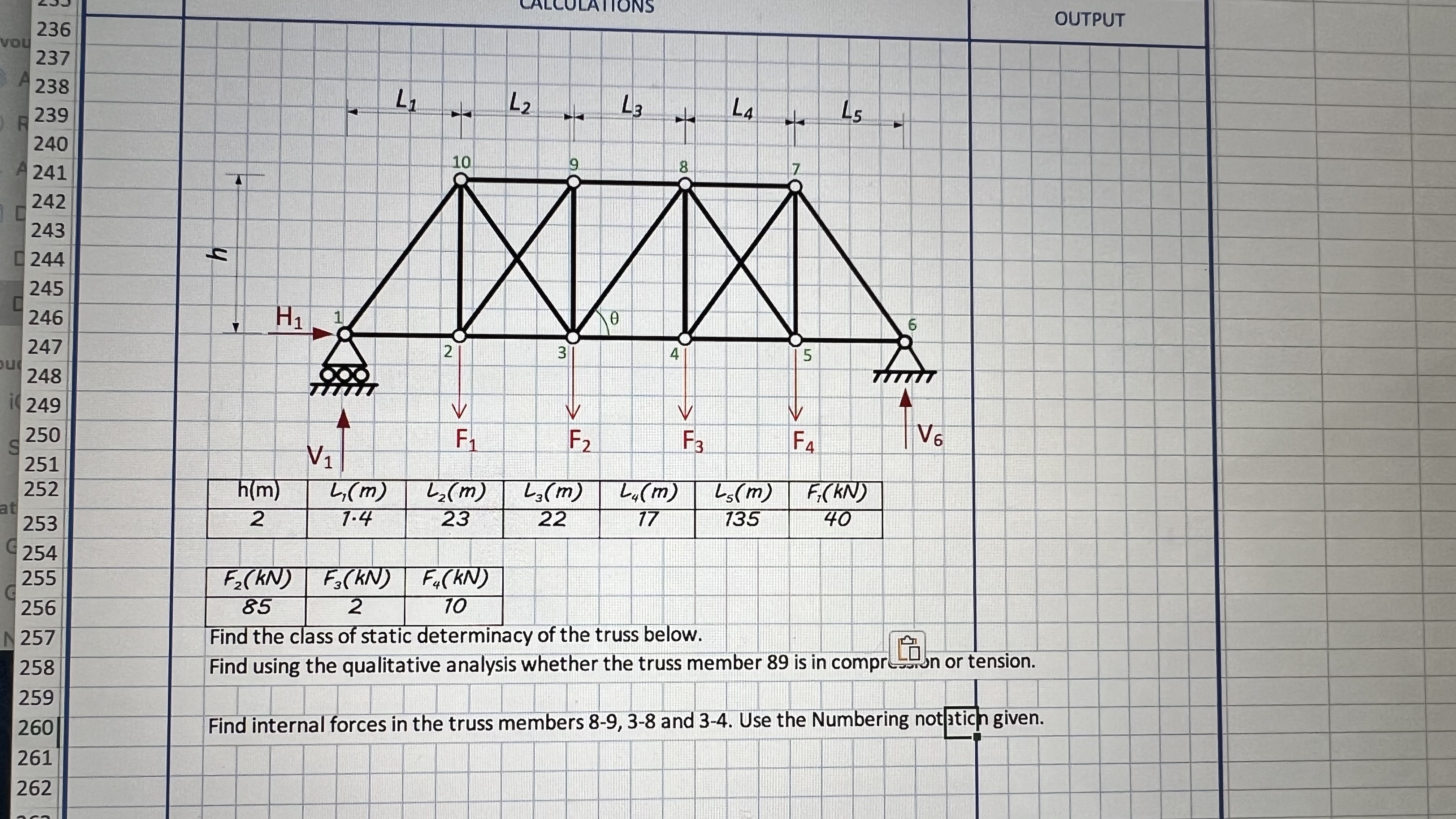 Find the class of static determinacy of the Pratt