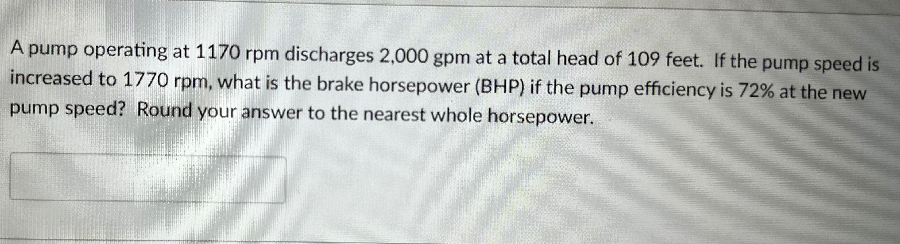 A pump operating at 1 1 7 0 r p m discharges 2 ,