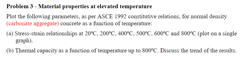 Problem 3 - Material properties at elevated