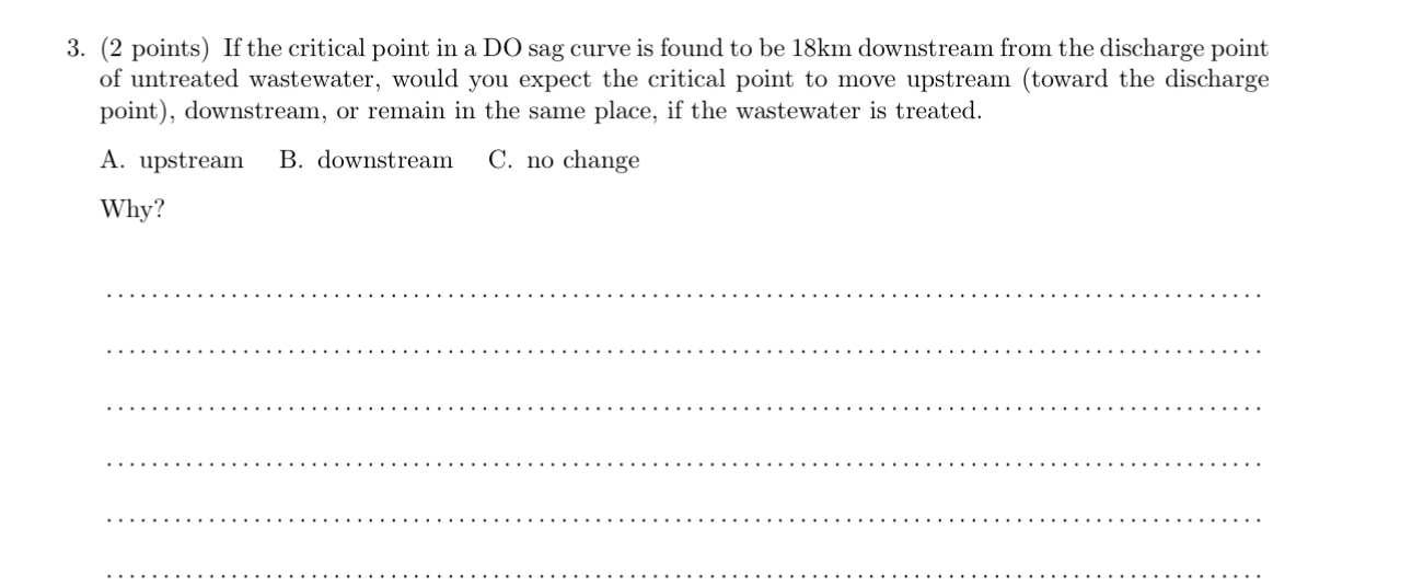 ( 2 points ) If the critical point in a DO sag