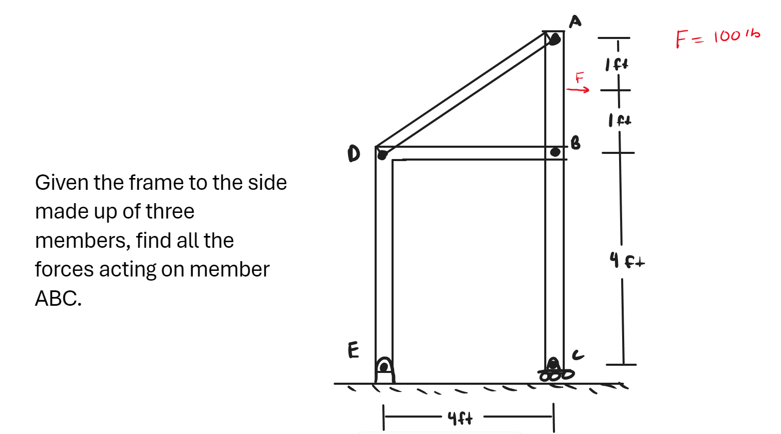 Given the frame to the side made up of three