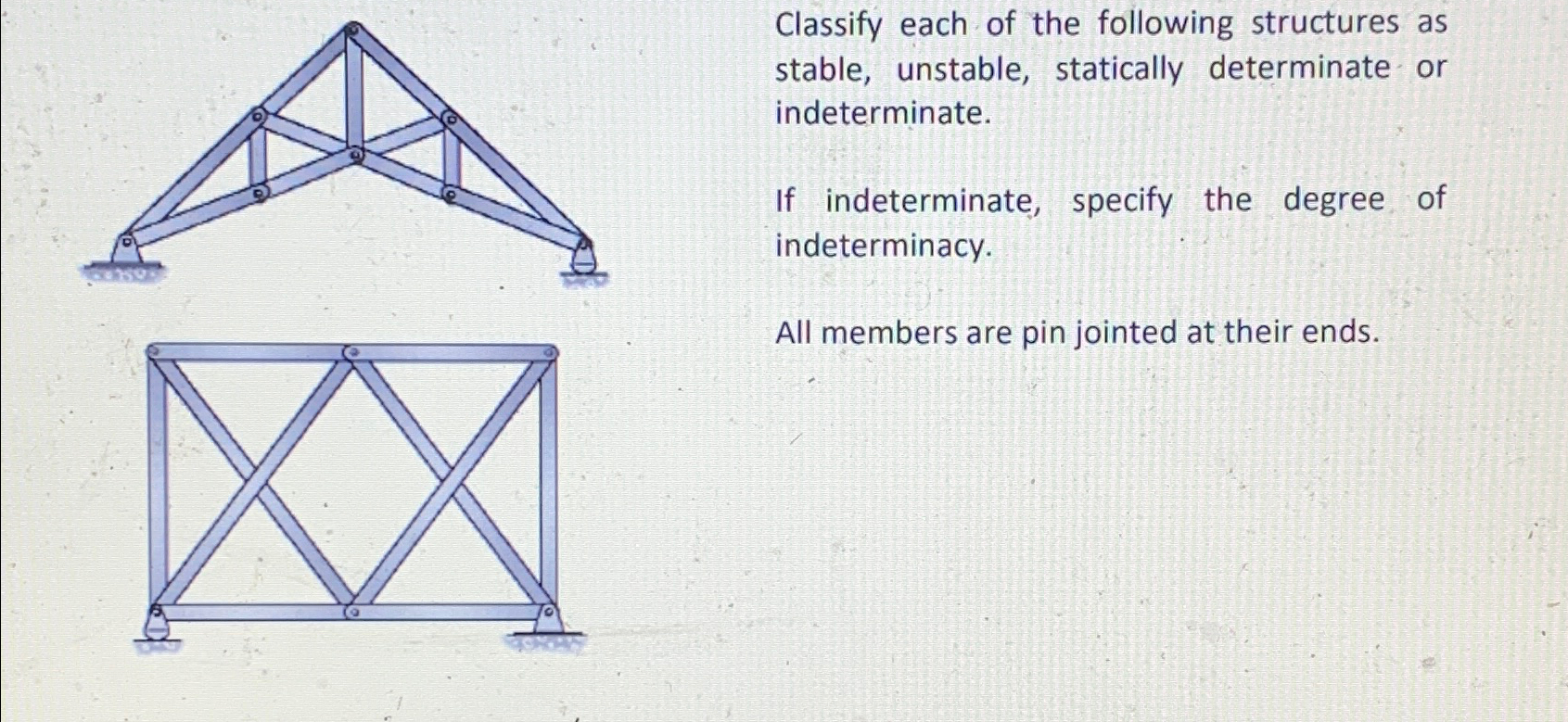 Classify each of the following structures as