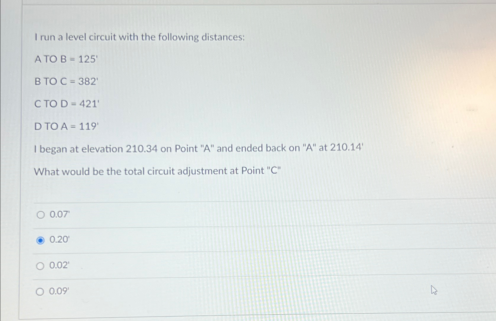 I run a level circuit with the following