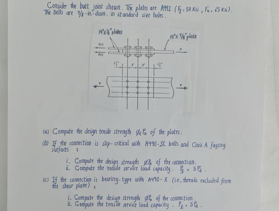 Consider the butt joint shown. The plates are A 9