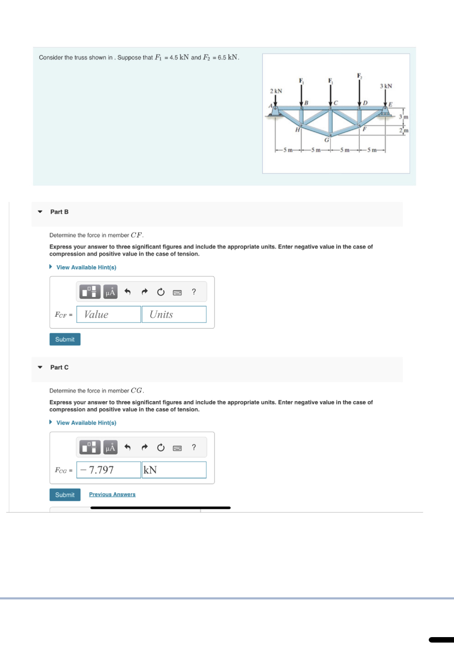 Consider the truss shown in . Suppose that F 1 =