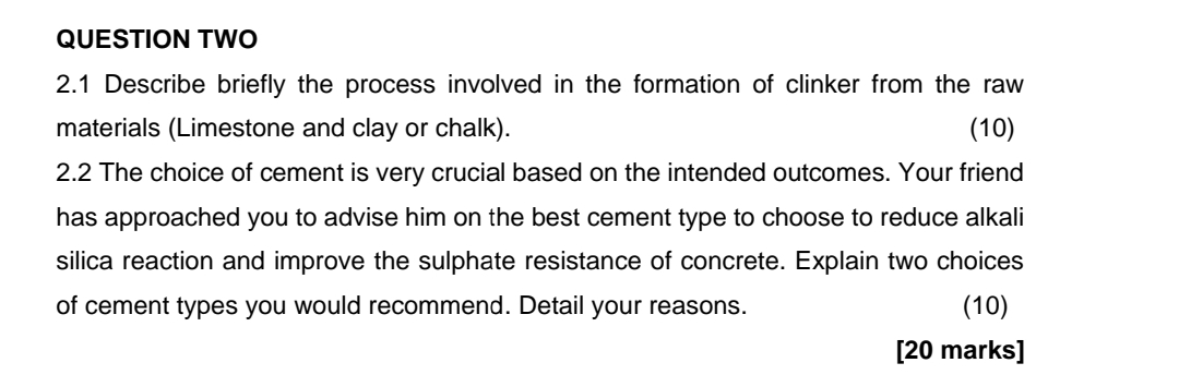 QUESTION TWO 2 . 1 Describe briefly the process