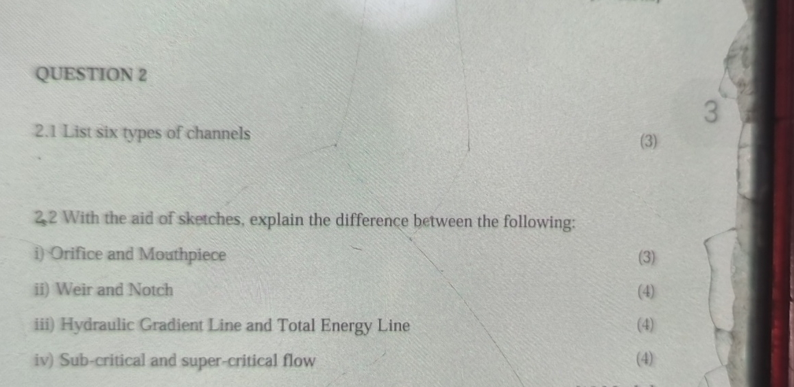 QUESTION 2 2 . 1 List six types of channels 2 2 .