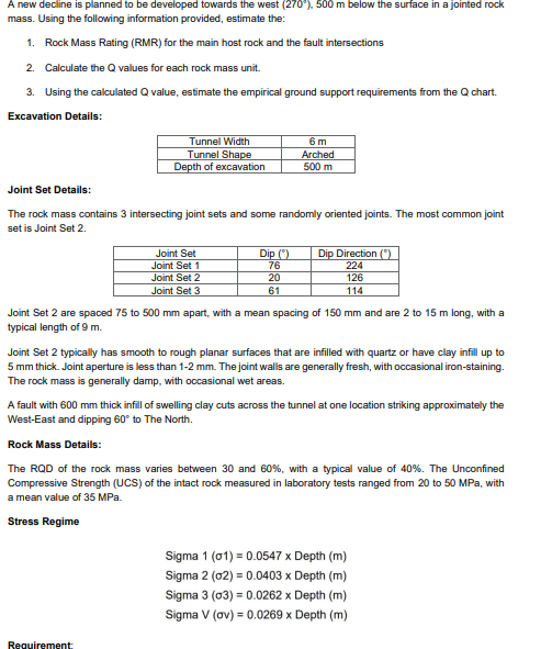 A new decline is planned to be developed towards
