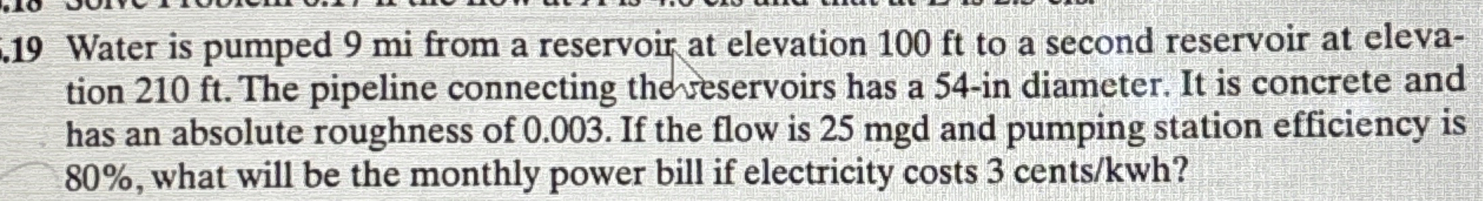 1 9 Water is pumped 9 mi from a reservoir at