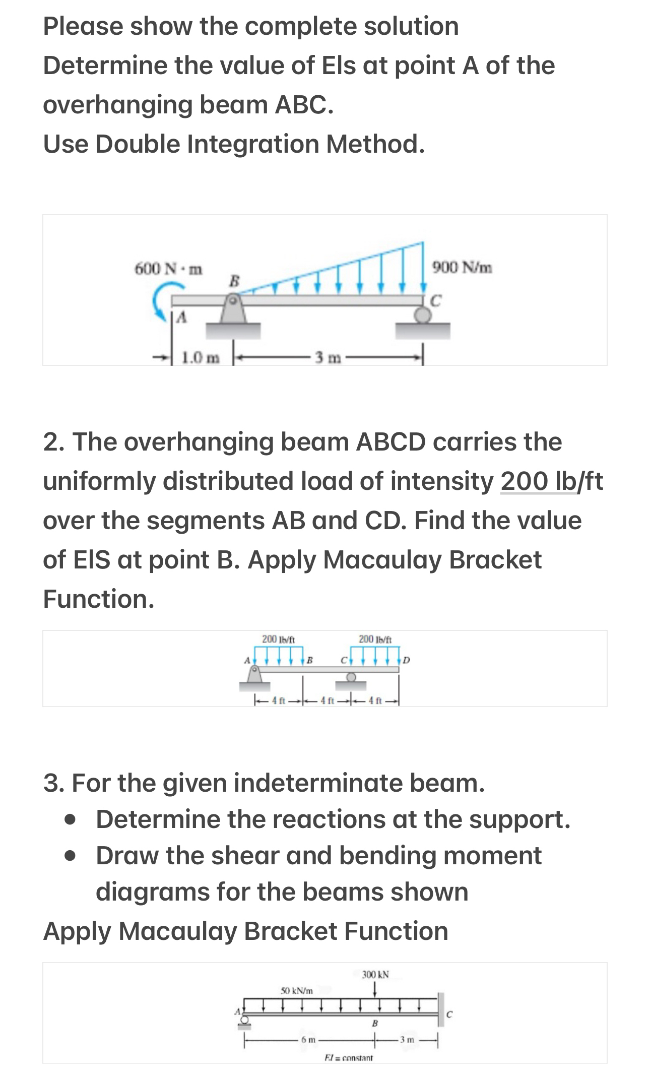 Please show the complete solution Determine the
