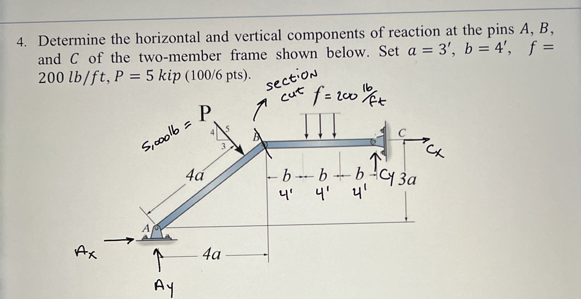 Determine the horizontal and vertical components