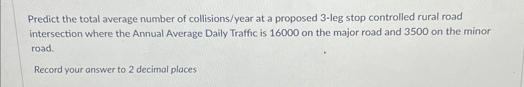 Predict the total average number of collisions /