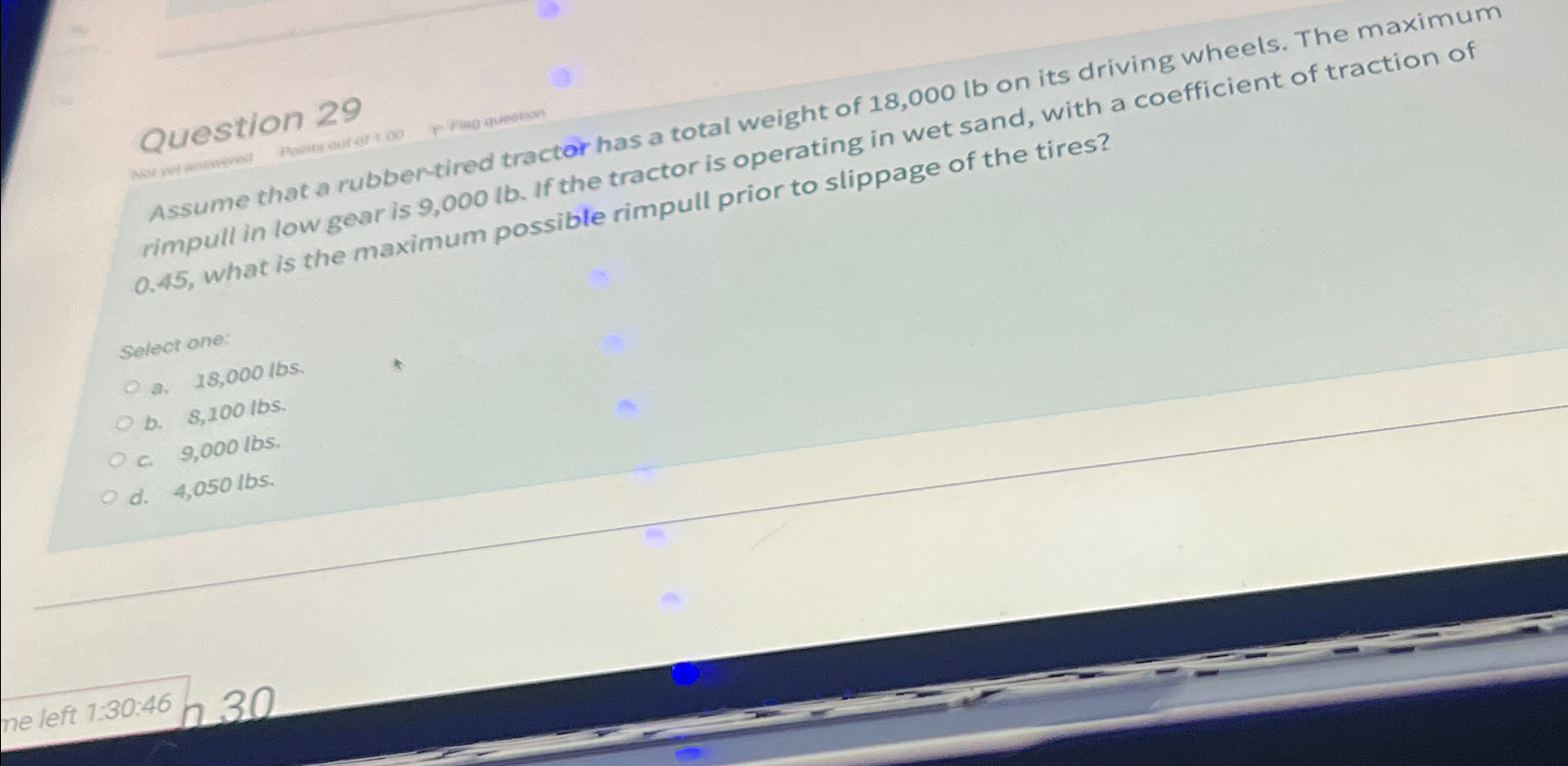 Question 2 9 Assume that a rubber - tired thact
