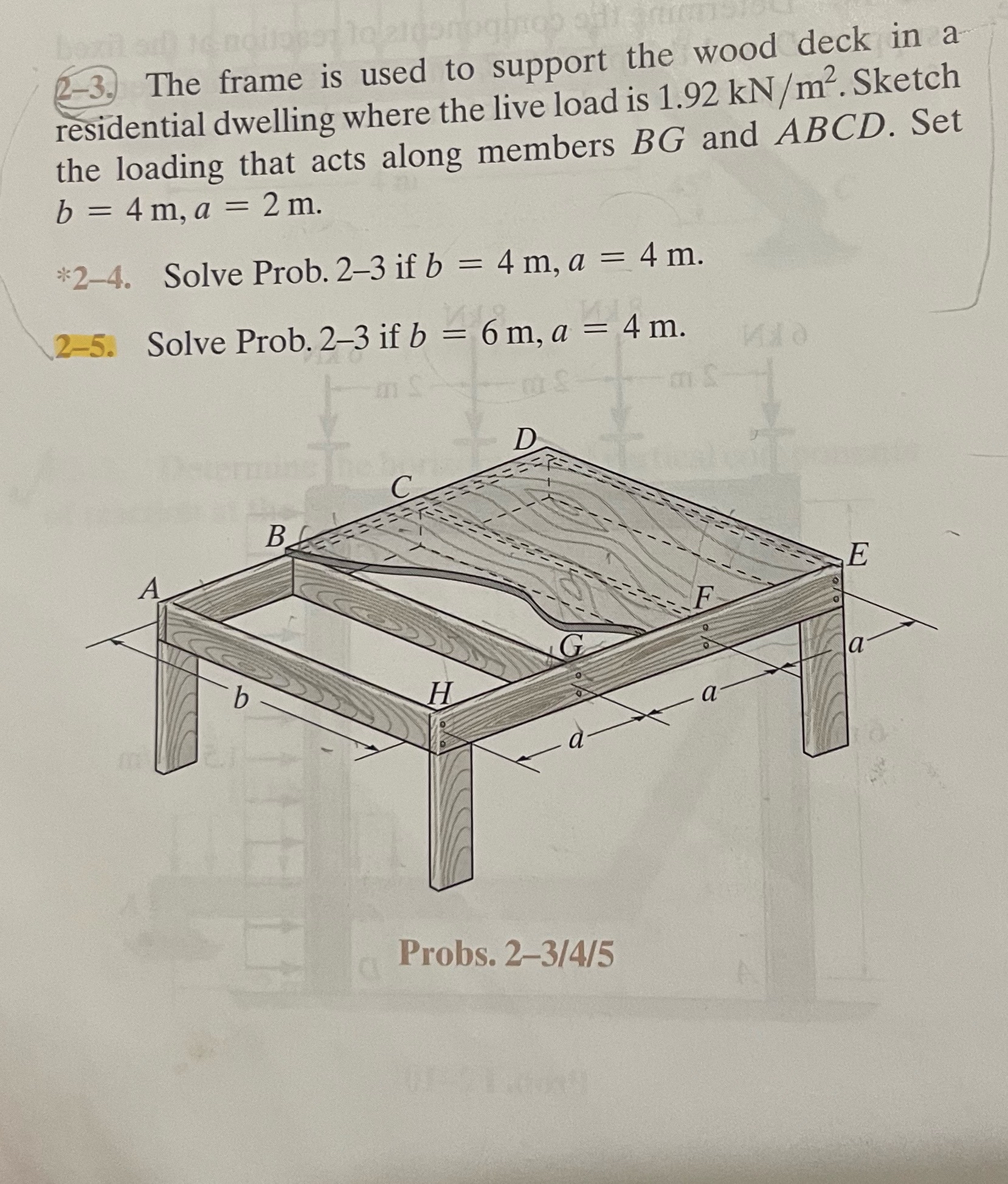 The frame is used to support the wood deck in a