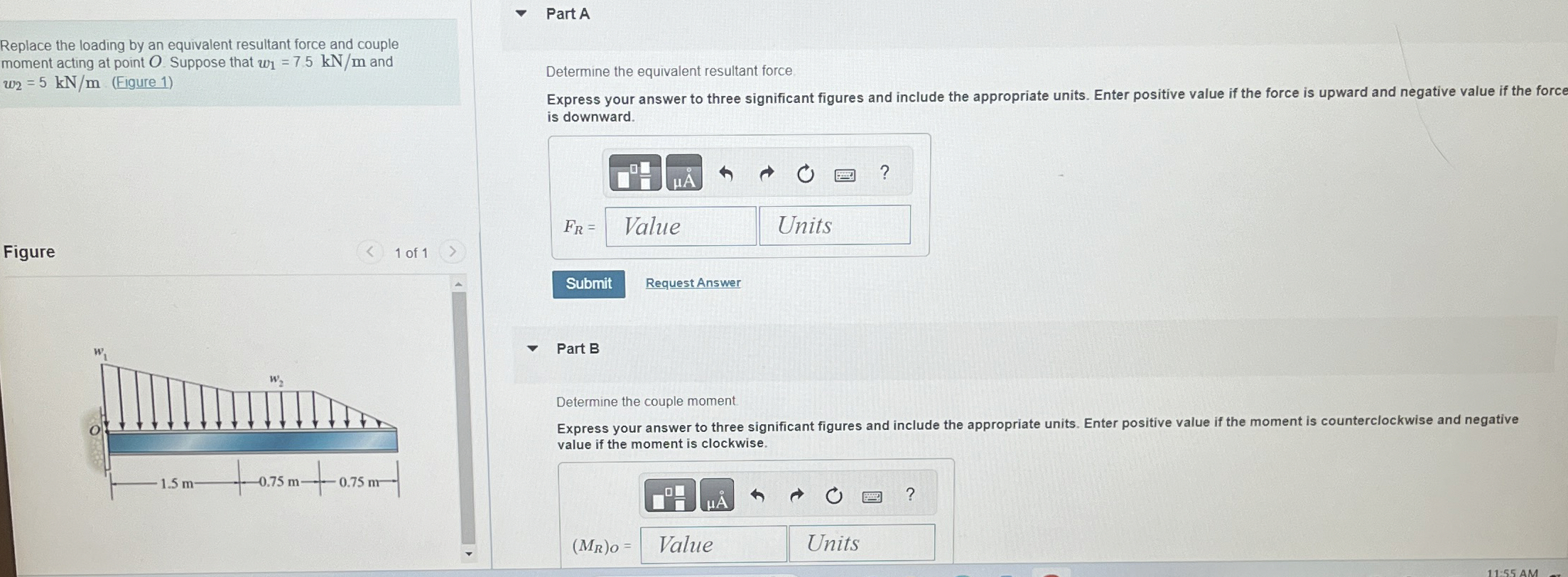 Replace the loading by an equivalent resultant