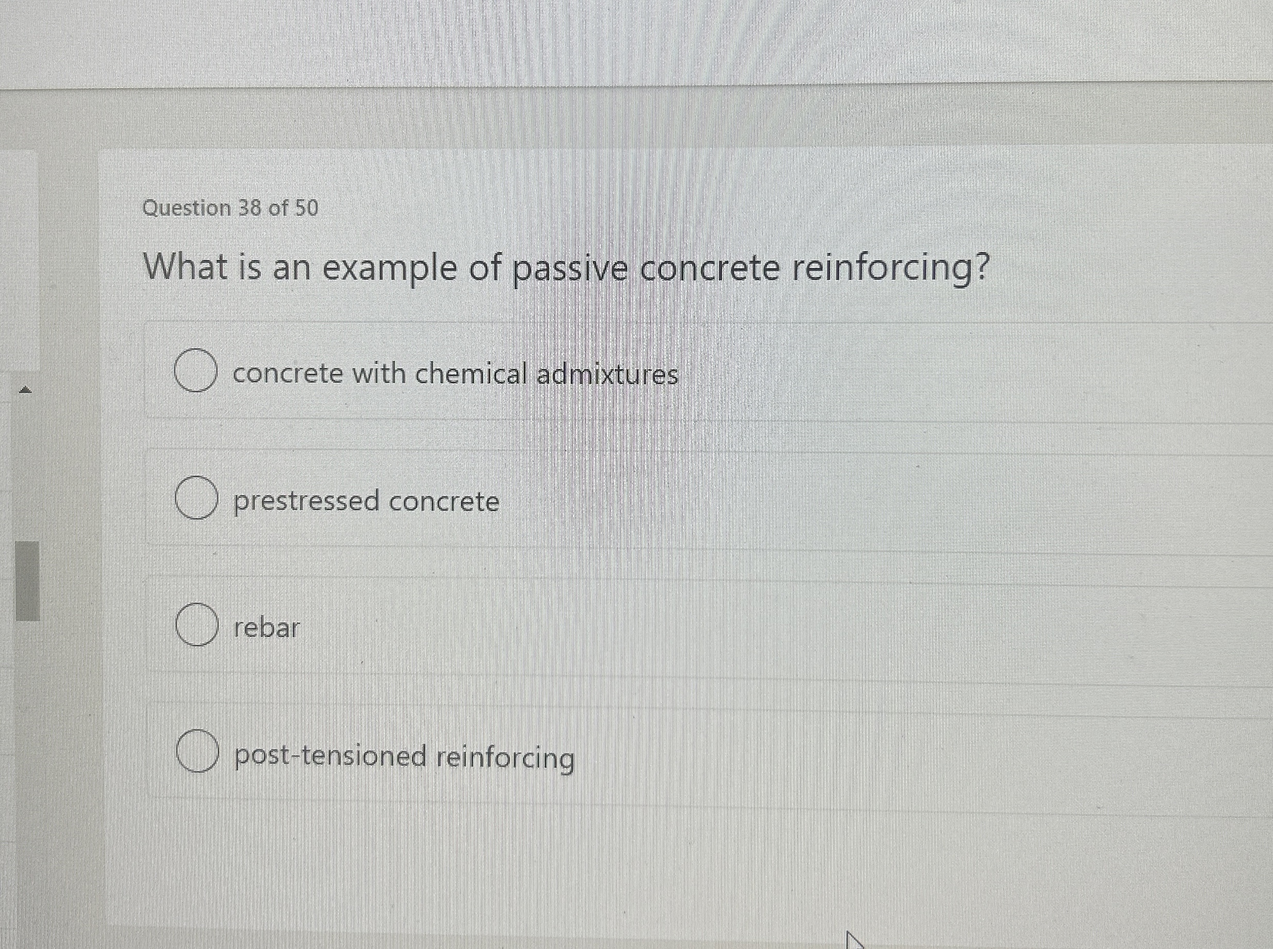 Question 3 8 of 5 0 What is an example of passive