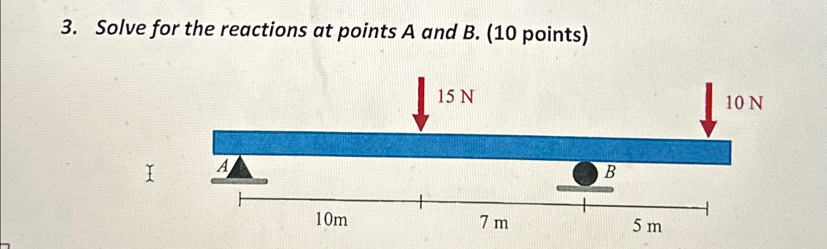 Solve for the reactions at points A and B . ( 1 0