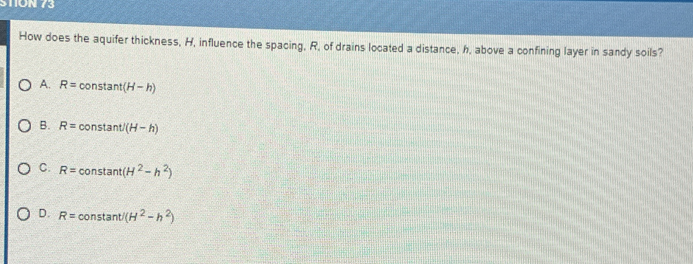 How does the aquifer thickness, H , influence the
