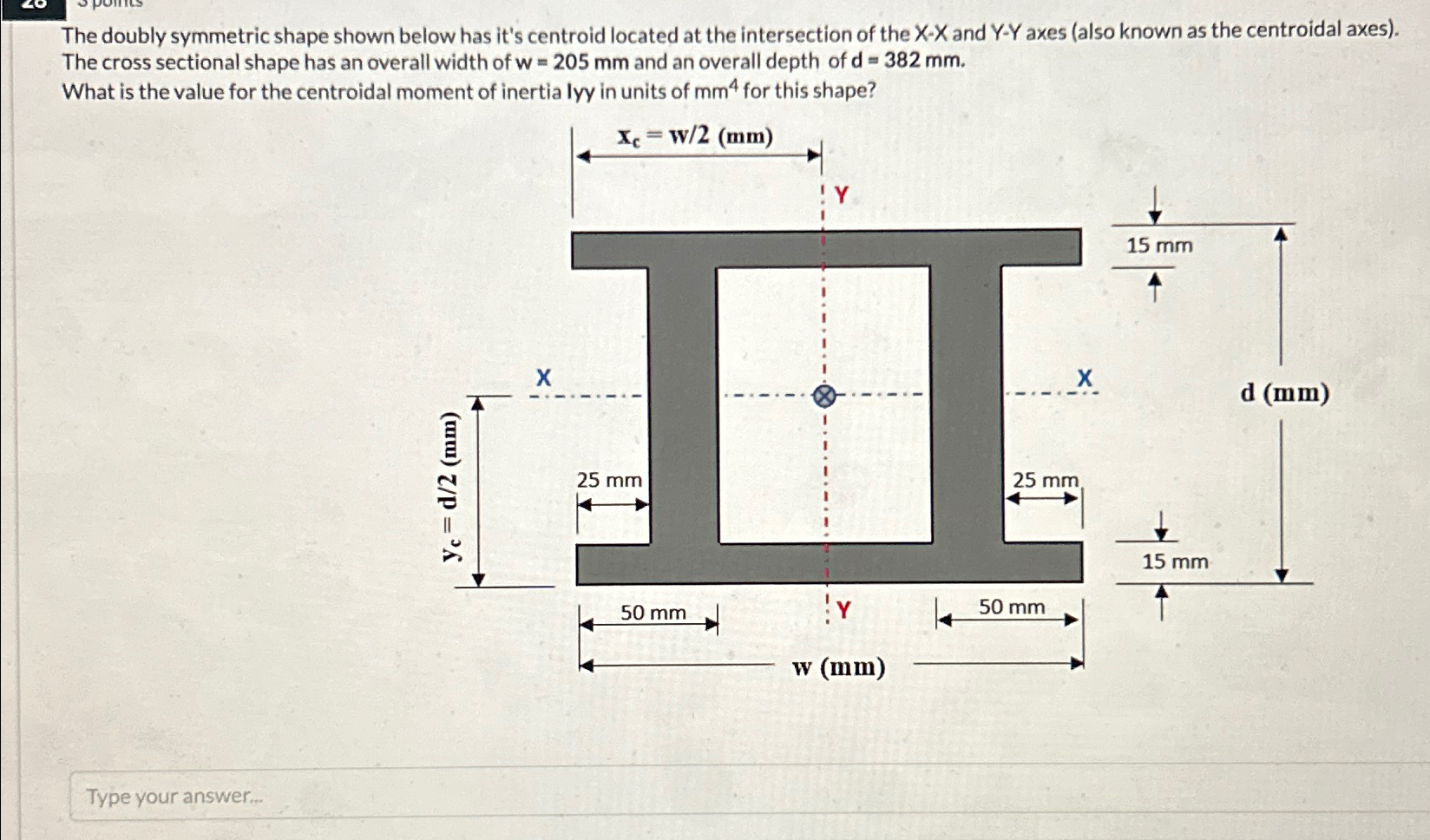 The doubly symmetric shape shown below has it's