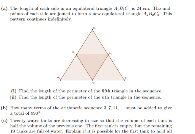 ( a ) The length of each side in an equilateral