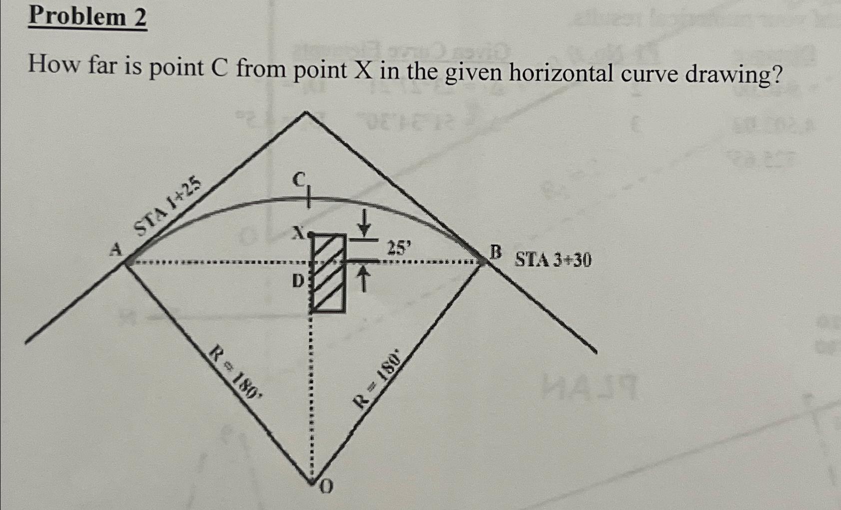 Problem 2 How far is point C from point x in the