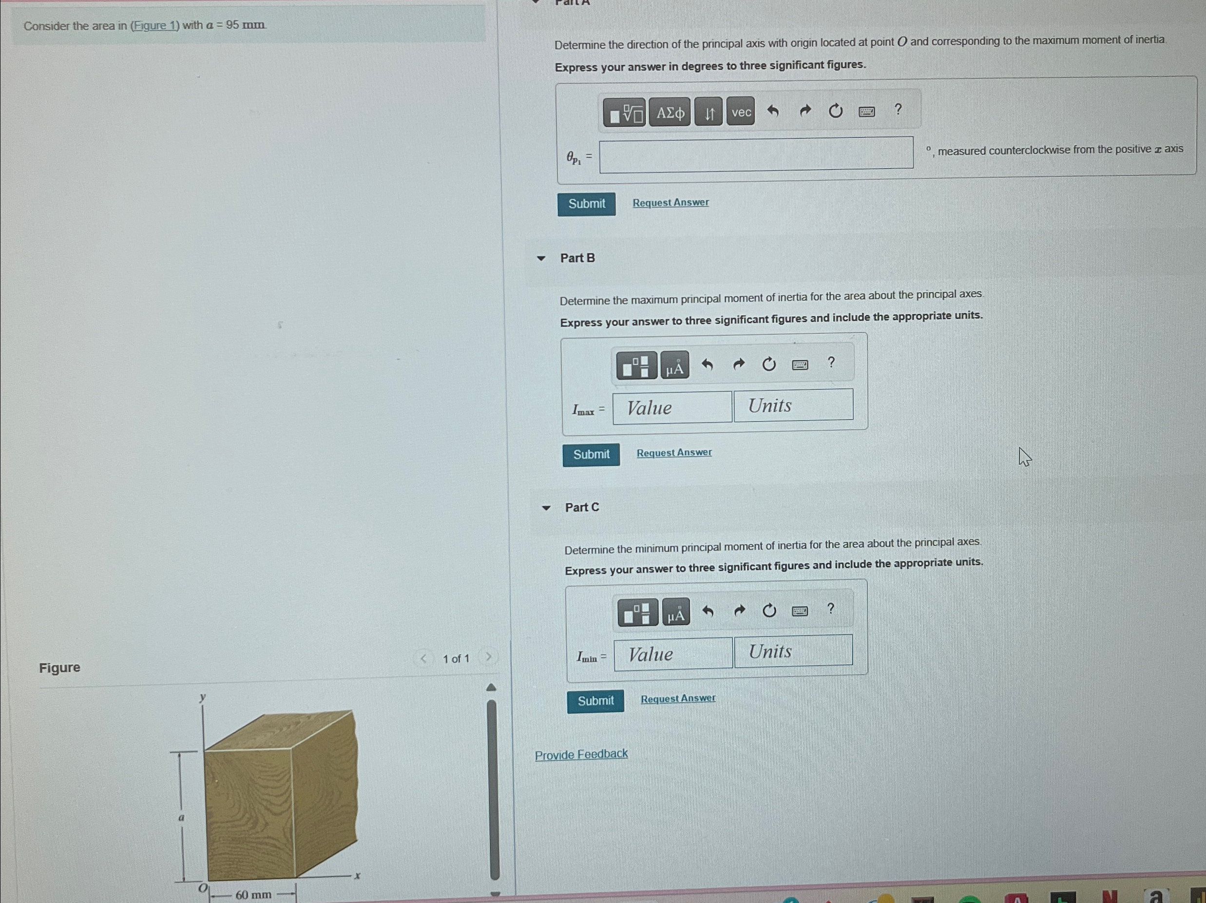 Consider the area in ( Figure 1 ) with a = 9 5 m