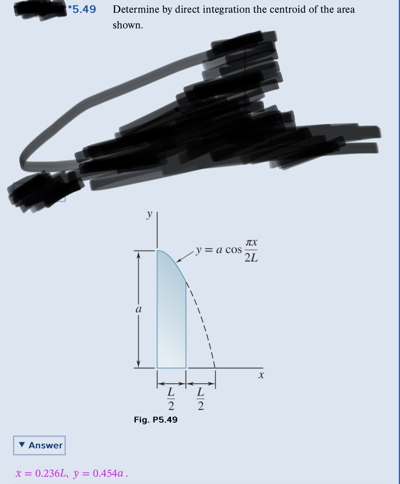 * 5 . 4 9 Determine by direct integration the