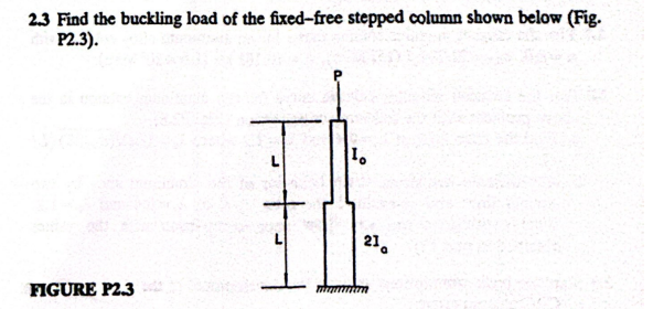 2 . 3 Find the buckling load of the fixed - free
