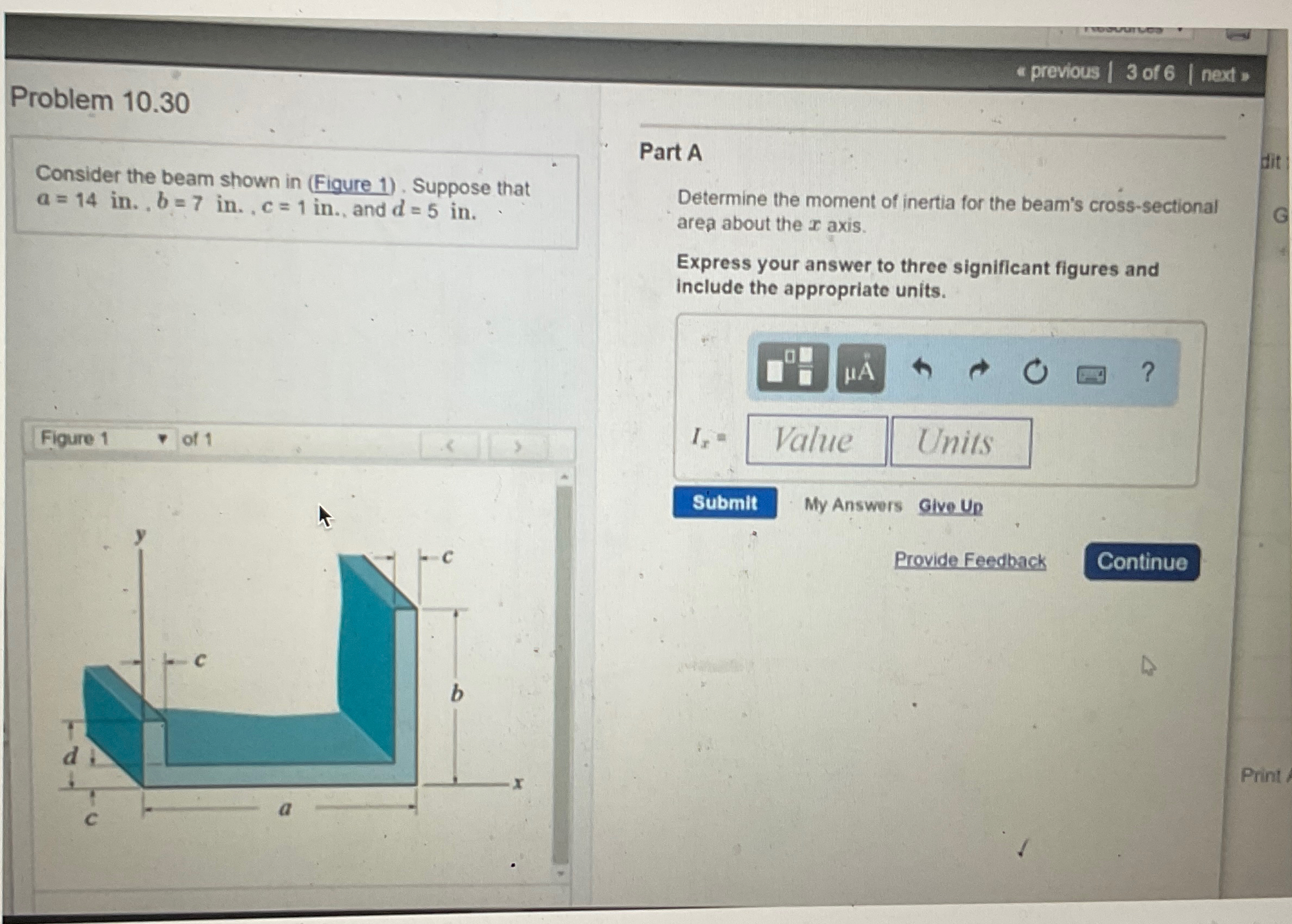 previous 3 of 6 next: Problem 1 0 . 3 0 Part A