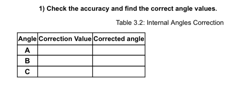 Check the accuracy and find the correct angle